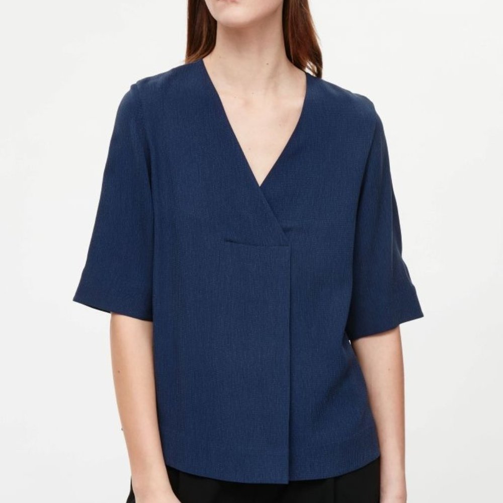 COS Crossover V-Neck Textured Top